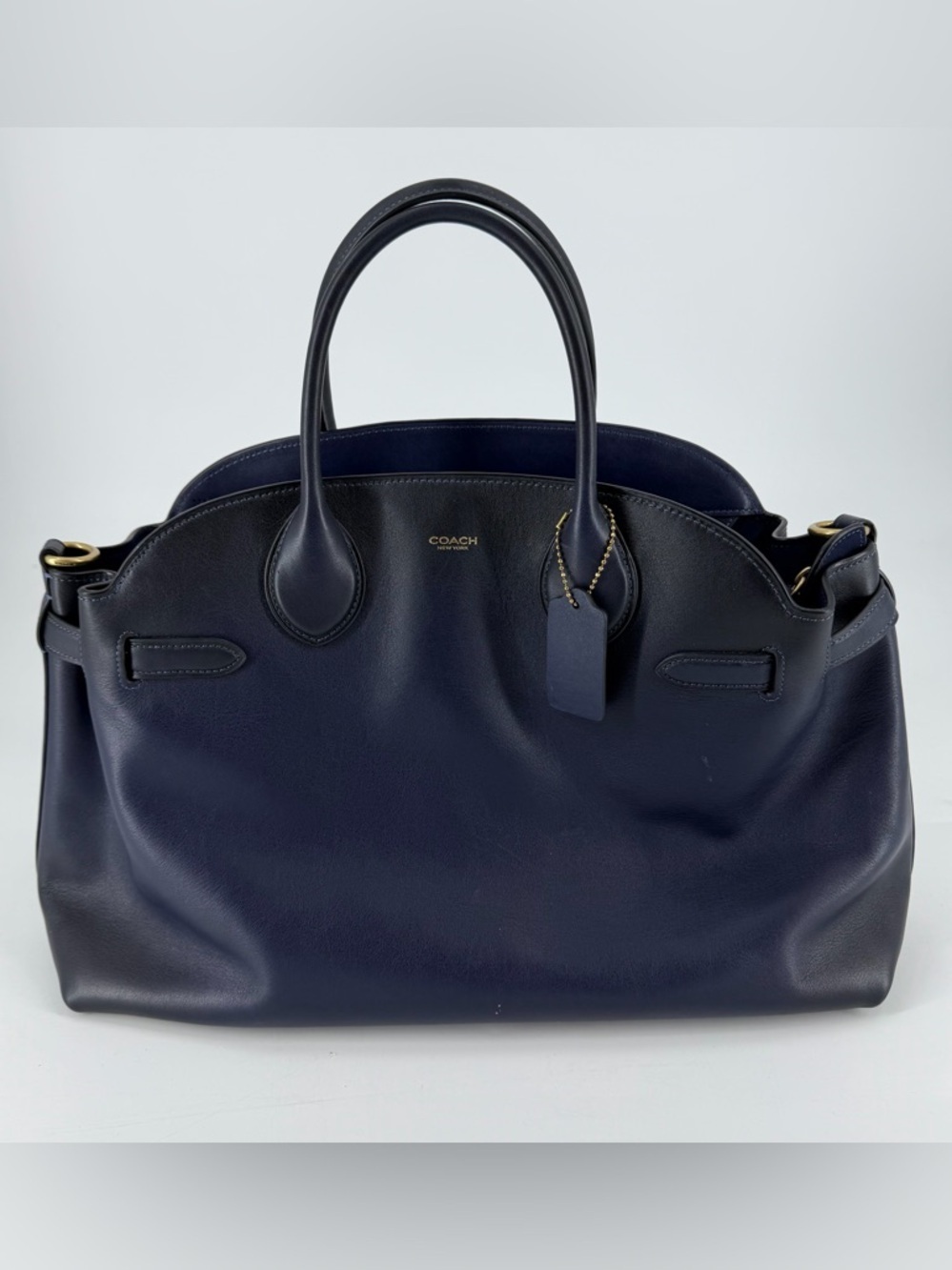 Coach Soft Empire Carryall Bag 40 Dark Navy Leather Purse